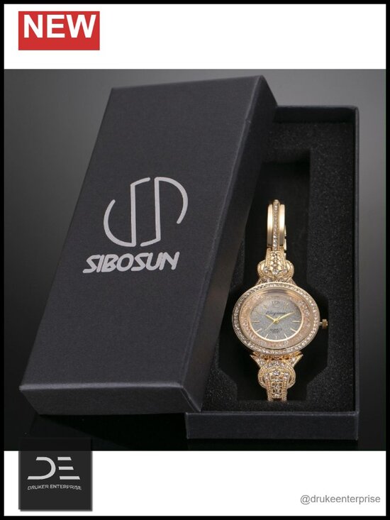 Lady Wrist Watch Quartz Gold Stainless Steel Crystal Dress Fashion Bracelet main image 3